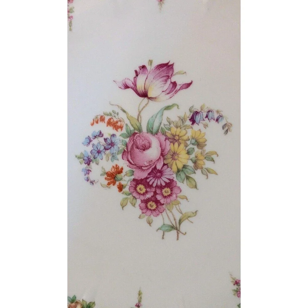 Antique M Z Austria L S S Carlsbad Handled Cake Plate Platter Ribbon Swags 10